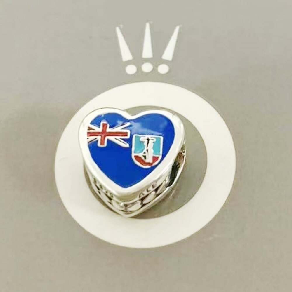 Pandora Montserrat Flag Exclusive Heart Charm Bead